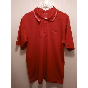 Ruud Adidas ClimaLite Employee Polo Shirt Sz Medium M Red White Collar Vintage